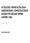 ATI TEAS 2026 - NEWEST ACTUAL EXAM QUESTIONS BANK - COMPLETE ACCURATE QUIZZES WITH DETAILED VERIFIED ANSWERS - 2026