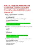 NIMS CNC Turning Level I Certification Exam  Questions With Correct Answers &lpar;Verified  Answers&rpar; Plus Rationales 2026 Q&A &vert; Instant  Download Pdf 