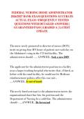 FEDERAL NURSING HOME ADMINISTRATOR  2026&sol;2027 BANK EXAM QUESTIONS ACCURATE  ACTUAL EXAM &sol; FREQUENTLY TESTED  QUESTIONS WITH DETAILED ANSWERS &vert;  GUARANTEED PASS &vert; GRADED A &vert; LATEST  UPDATE
