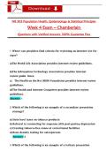 NR 503 Population Health&comma; Epidemiology & Statistical Principles  Week 4 Exam &ndash; Chamberlain   Questions with Verified Answers&comma; 100&percnt; Guarantee Pass  