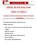 NR503&sol; NR 503 Study Guide   Week 1 to Week 4  Population Health&comma; Epidemiology & Statistical Principles - Chamberlain 