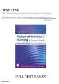Test Bank  - Olds' Maternal-Newborn Nursing & Women's Health Across the Lifespan 12th Edition &lpar; Davidson&comma; 2023&rpar; &vert; All Chapters&period;