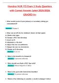 Hondros NUR 172 Exam 2 Study Questions  with Correct Answers Latest 2025&sol;2026  GRADED A&plus;