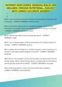 NUTRIENT EXAM GUIDES&colon; WGUD440 HEALTH AND WELLNESS THROUGH NUTRITIONAL&comma; 2026&sol;2027 WITH CORRECT&sol;ACCURATE ANSWERS