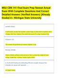 MSU CEM 141 Final Exam Prep Newest Actual  Exam With Complete Questions And Correct  Detailed Answers &lpar;Verified Answers&rpar; &vert;Already  Graded A&plus; Michigan State University    