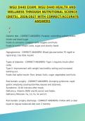 WGU D440 EXAM&colon; WGU D440 HEALTH AND WELLNESS THROUGH NUTRITIONAL SCIENCE &lpar;DIETS&rpar;&comma; 2026&sol;2027 WITH CORRECT&sol;ACCURATE ANSWERS