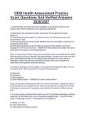 HESI Health Assessment Practice  Exam Questions And Verified Answers  2026&sol;2027 
