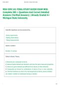 MSU CEM 141 FINAL STUDY GUIDE EXAM With  Complete 300 &plus; Questions And Correct Detailed  Answers &lpar;Verified Answers&rpar; &vert;Already Graded A&plus;  Michigan State University   