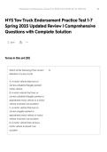 NYS Tow Truck Endorsement Practice Test 1-7 Spring 2025 Updated Review &vert; Comprehensive Questions with Complete Solution