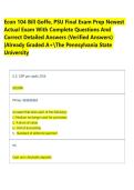 Econ 104 Bill Goffe&comma; PSU Final Exam Prep Newest  Actual Exam With Complete Questions And  Correct Detailed Answers &lpar;Verified Answers&rpar;  &vert;Already Graded A&plus;The Pennsylvania State  University 