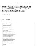 NYS Tow Truck Endorsement Practice Test 1 &lpar;Latest 2026&sol;2027 Update&rpar; Comprehensive Questions with Complete Solution
