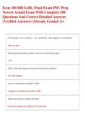 Econ 104 Bill Goffe&comma; Final Exam PSU Prep  Newest Actual Exam With Complete 100  Questions And Correct Detailed Answers  &lpar;Verified Answers&rpar; &vert;Already Graded A&plus;