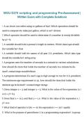 WGU D278 Scripting and Programming Pre-Assessment Western Governors University &ndash; Written Exam with Complete Solutions