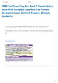 EMD Final Exam Prep Test Bank 1 Newest Actual  Exam With Complete Questions And Correct  Detailed Answers &lpar;Verified Answers&rpar; &vert;Already  Graded A&plus; 