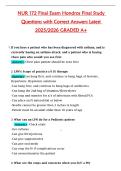 NUR 172 Final Exam Hondros Final Study  Questions with Correct Answers Latest  2025&sol;2026 GRADED A&plus;