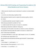 Ultimate WGU D278 Scripting and Programming Foundations OA Exam Questions and Correct Answers Western Governors University 2026&sol;2027