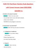 NUR 172 Final Exam Hondros Study Questions  with Correct Answers Latest 2025&sol;2026  GRADED A&plus; 