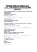Final ATI RN Capstone Proctored  Exam Questions And Verified Answers  2026&sol;2027 