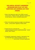 DOD ANNUAL SECURITY AWARENESS  REFRESHER NEW STUDY SET 2026  QUESTIONS AND ANSWERS&vert; ACE YOUR  GRADES&period;