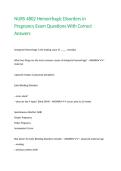 NURS 4802 Hemorrhagic Disorders in Pregnancy Exam Questions With Correct Answers