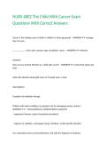 NURS 4802 The Child With Cancer Exam Questions With Correct Answers