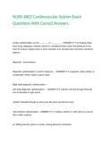 NURS 4802 Cardiovascular System Exam Questions With Correct Answers