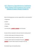NCC Electronic Fetal Monitoring Certification  Exam Newest 2026 Questions and Correct  Detailed Answers Already Graded A&plus; 