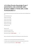 ACAS Best Practice Knowledge Exam 5 QUESTIONS AND ANSWERS 100&percnt; RATED CORRECT WITH 100&percnt; SURE PASS&vert;GRADED A&plus;