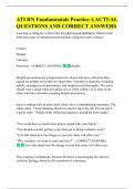ATI RN Fundamentals Practice A ACTUAL  QUESTIONS AND CORRECT ANSWERS 