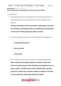 BIO250L Lab 2 Culturing & Aseptic Technique PDF Questions and Answers 2025&sol; 2026