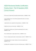 ADDA Mechanical Drafter Certification Practice Exam - Part III Questions With Correct Answers