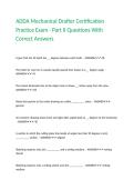 ADDA Mechanical Drafter Certification Practice Exam - Part II Questions With Correct Answers