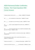 ADDA Mechanical Drafter Certification Practice - Part I Exam Questions With Correct Answers