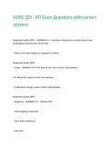 NURS 320 - ATI Exam Questions with correct answers