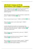 ATI TEAS 7&colon; Science ACTUAL  QUESTIONS AND CORRECT ANSWERS 