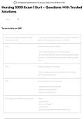 Nursing 3000 Exam 1 Burt &ndash; Questions With Trusted Solutions