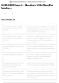 NURS 3000 Exam 4 &ndash; Questions With Objective Solutions