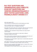 BLS TEST QUESTIONS AND ANSWERS