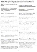 HOSA Pathophysiology Questions and Answers Rated A