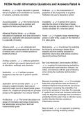 HOSA Health Informatics Questions and Answers Rated A