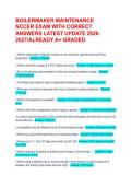 BOILERMAKER MAINTENANCE NCCER EXAM WITH CORRECT ANSWERS LATEST UPDATE 2026-2027&sol;ALREADY A&plus; GRADED