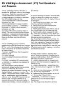 RN Vital Signs Assessment &lpar;ATI&rpar; Test Questions and Answers
