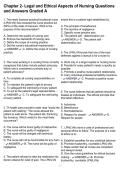 Chapter 2- Legal and Ethical Aspects of Nursing Questions and Answers Graded A