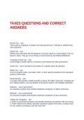  TAXES QUESTIONS AND CORRECT ANSWERS