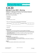 OCR GCSE Biology 2025  J257&sol;02 Question Paper Mark Scheme  Biology Foundation Tier Past Papers