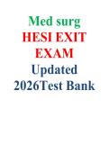 Med surg HESI EXIT EXAM Latest Updated 2026 Test Bank with Correct Answers