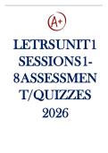 LETRS Unit 1&comma; Sessions 1&ndash;8 Assessment &lpar;2026&rpar; Complete Quiz & Study Material with Answers