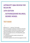 Lippincott Q&A Review for NCLEX-RN Test Bank &lpar;14th Ed&rpar; &vert; Billings & Hensel &vert; NCLEX-RN Practice Questions with Rationales