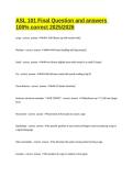 ASL 101 Final Question and answers 100&percnt; correct 2025&sol;2026