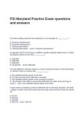 PSI Maryland Practice Exam questions and answers